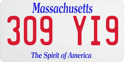 MA license plate 309YI9