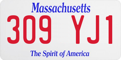 MA license plate 309YJ1