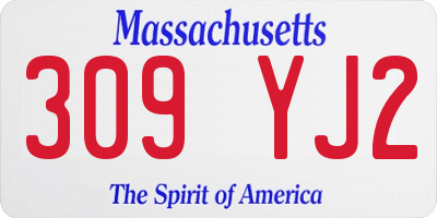 MA license plate 309YJ2