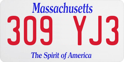 MA license plate 309YJ3