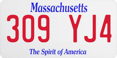 MA license plate 309YJ4