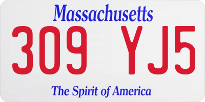 MA license plate 309YJ5