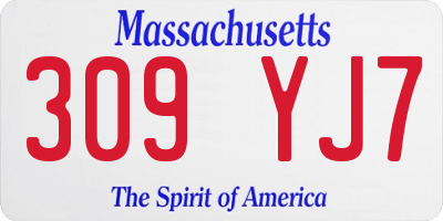 MA license plate 309YJ7