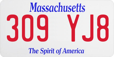 MA license plate 309YJ8