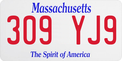 MA license plate 309YJ9