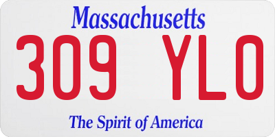 MA license plate 309YL0