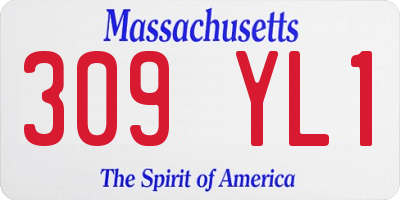 MA license plate 309YL1