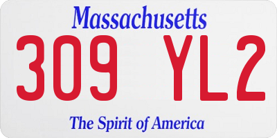 MA license plate 309YL2