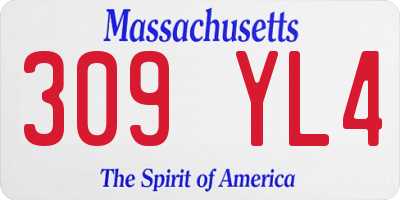 MA license plate 309YL4