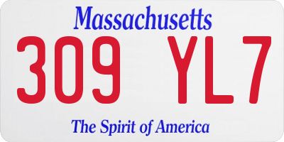 MA license plate 309YL7