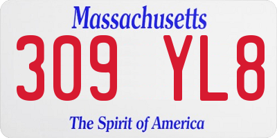 MA license plate 309YL8