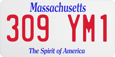 MA license plate 309YM1
