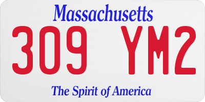 MA license plate 309YM2