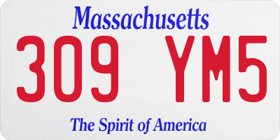 MA license plate 309YM5