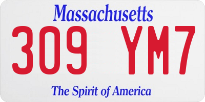 MA license plate 309YM7