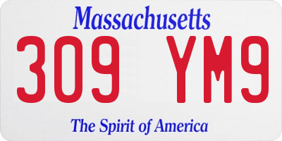 MA license plate 309YM9