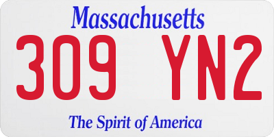 MA license plate 309YN2