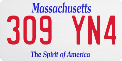 MA license plate 309YN4