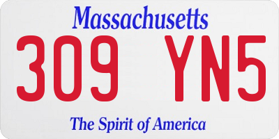 MA license plate 309YN5