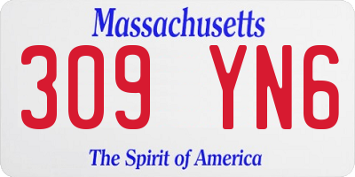MA license plate 309YN6