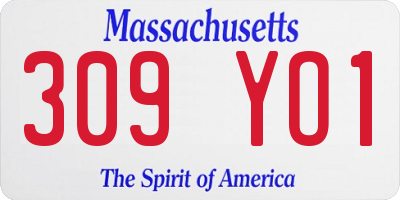 MA license plate 309YO1