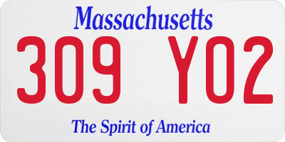 MA license plate 309YO2