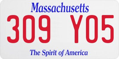 MA license plate 309YO5