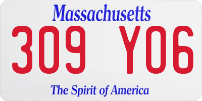 MA license plate 309YO6