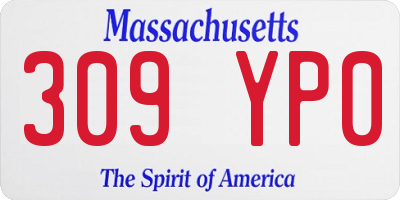 MA license plate 309YP0