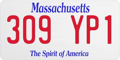 MA license plate 309YP1