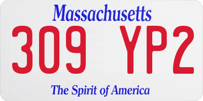 MA license plate 309YP2