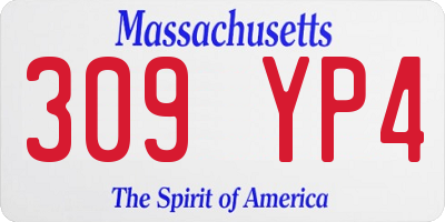 MA license plate 309YP4