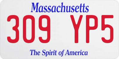 MA license plate 309YP5