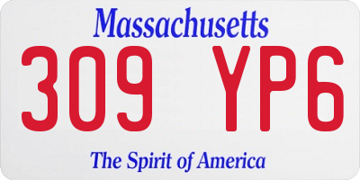 MA license plate 309YP6