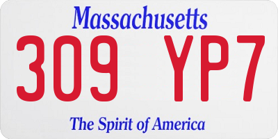 MA license plate 309YP7