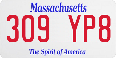 MA license plate 309YP8