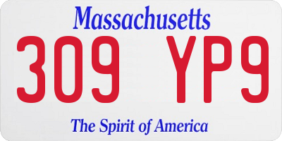MA license plate 309YP9