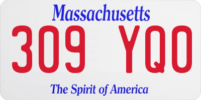 MA license plate 309YQ0