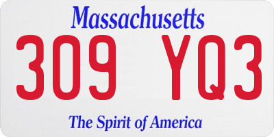 MA license plate 309YQ3