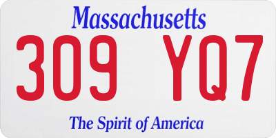 MA license plate 309YQ7