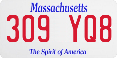 MA license plate 309YQ8