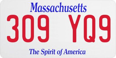MA license plate 309YQ9