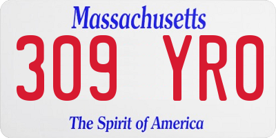 MA license plate 309YR0