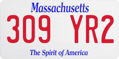 MA license plate 309YR2
