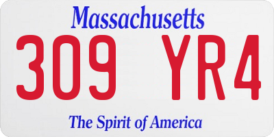 MA license plate 309YR4