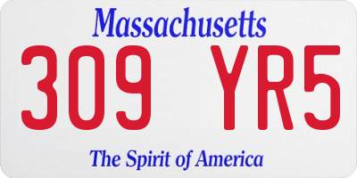 MA license plate 309YR5