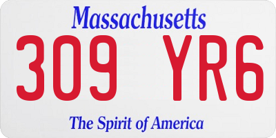 MA license plate 309YR6