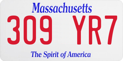 MA license plate 309YR7