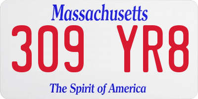 MA license plate 309YR8