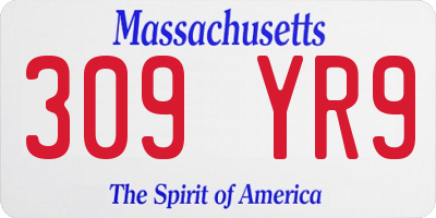 MA license plate 309YR9
